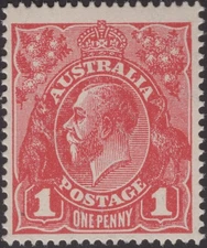 Australia KGV 1d red LMW, mnh