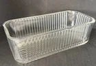 Vintage Federal Glass Clear Ribbed Rectangular Refrigerator Dish With No Lid