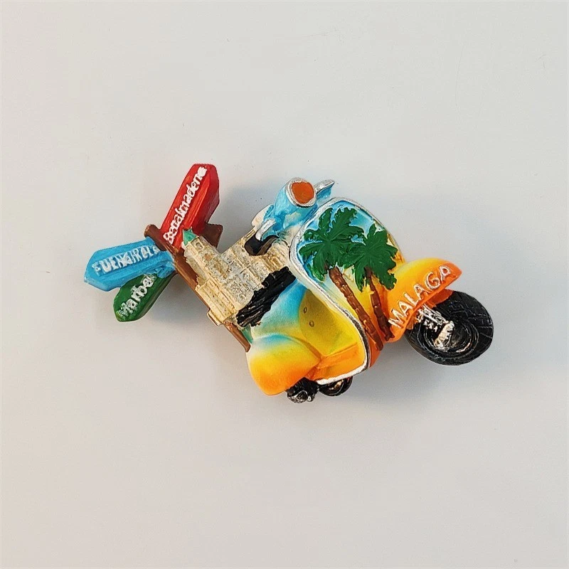 Spain Scooter Malaga Road signs Tourist Souvenir 3D Resin Fridge Magnet Craft - Image 3 of 4