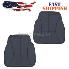 For 1998-02 Dodge Ram 1500 2500 Driver/Passenger Bottom Leather Seat Cover Black
