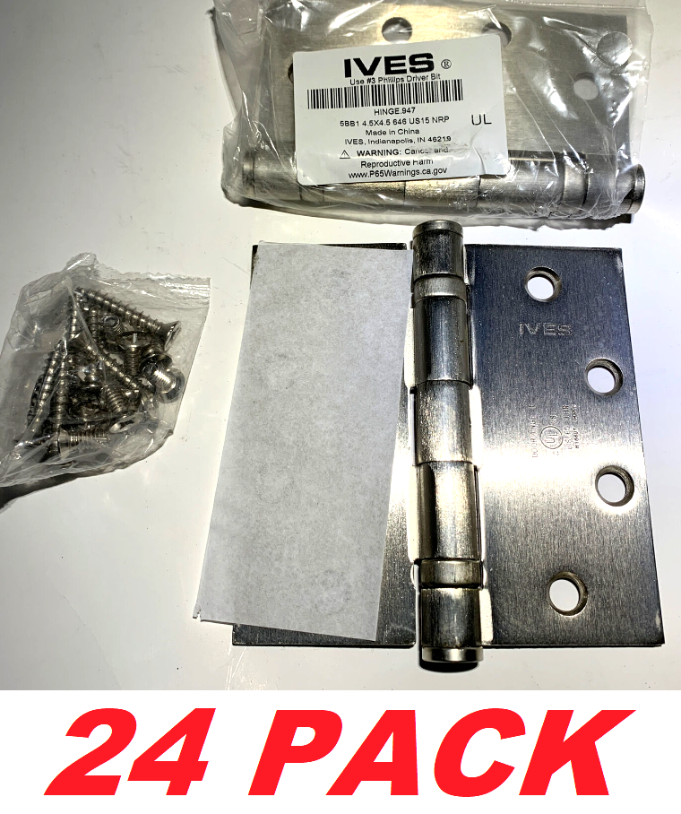 IVES 5BB1 Hinge 4.5" x 4.5" HINGE.947 With Hardware (24 Hinges) eBay