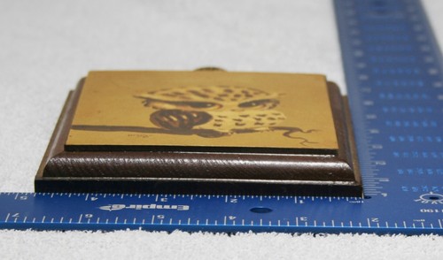 Vintage Lois Mae Thayer großes Auge Eule Holz Plakette Wanddekor signiert 6" x 5" - Bild 5 von 5