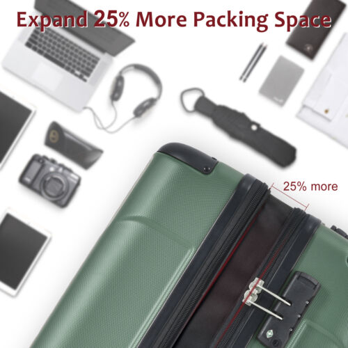 3Pcs ABS Hardshell Luggage Set Spinner Suitcase TSA Lock 20"/24"/28" Expandable - Picture 4 of 12