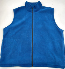 L.L Bean Fleece Vest Men’s Size L Regular Blue Full Zip (Fits 2XL) USA made