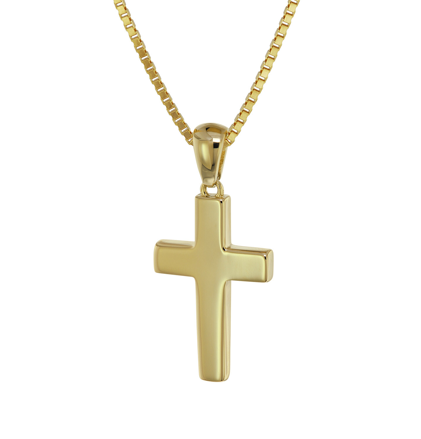 Золото TRENDOR Schmuck Kreuz-Anhänger, 333/8 карата, из коллекции vergoldeter Silberkette 75