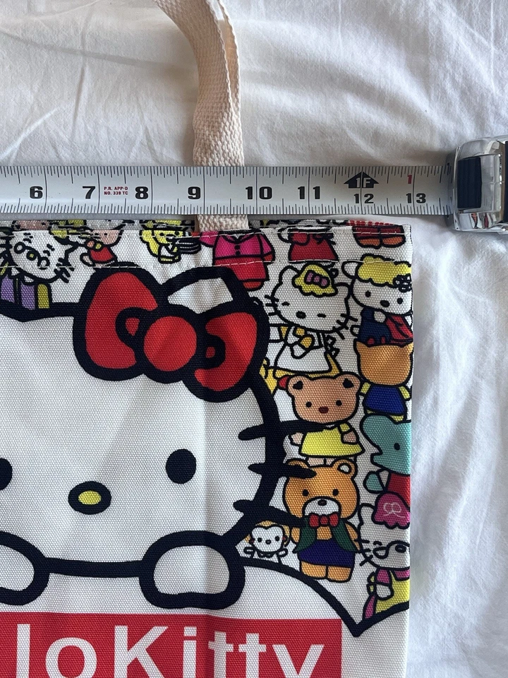 Bolsa tote Hello Kitty fofa de náilon tamanho médio - Excelente estado - Imagem 4 de 4