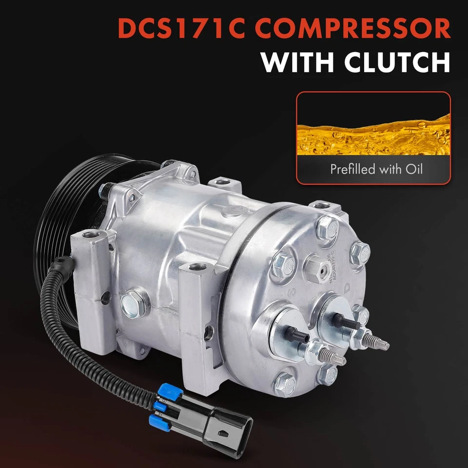 Compresor de aire acondicionado con polea de 7 ranuras para Kenworth T660 T680 T880 Peterbilt 365 367 Foto 3 de 4