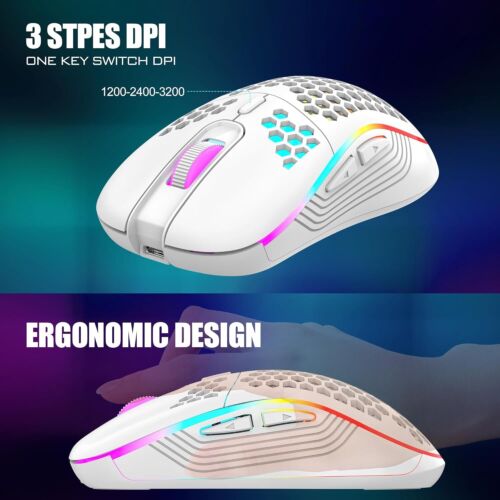 RedThunder 60% Wireless Gaming Keyboard and Mouse Combo, 2500mAh White - Picture 3 of 7