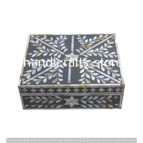 Bone Inlay Jewelry Box - Handmade Decorative Storage Elegant Gift for velentine - Picture 2 of 3