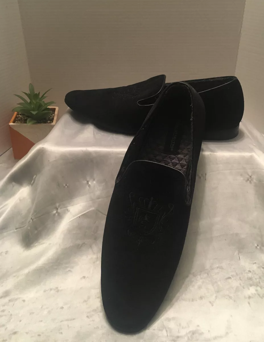 Giorgio Brutini Mens Cress Black Slip On Velvet Dress Shoes Suede