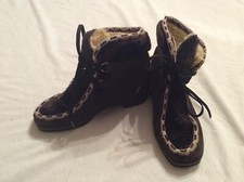 Vintage Snowland Winter Boots /Sherpa Lining Size 6 Made In USA Warm