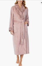 CAROLE HOCHMAN WOMEN'S PLUSH WRAP ROBE PINK SMALL USED