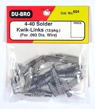 DU-BRO 4-40 SOLDER KWIK-LINKS FOR .093 WIRE ( PACKAGE OF 12 )( CAT. # 604 )