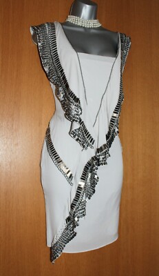 Karen Millen★花柄アップリケコルセットディテールミディドレス Size 10 Karen Millen Dress Black Silk Chain Beaded - DK236
