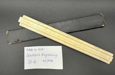 Vintage LAWRENCE ENGINEERING Slide Rule 10-B In Original Case Made in USA Wooden