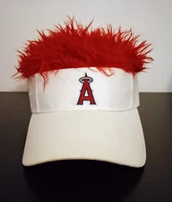 Official Angels MLB Baseball White and Red Crazy Rally Flair Hair Wig Hat