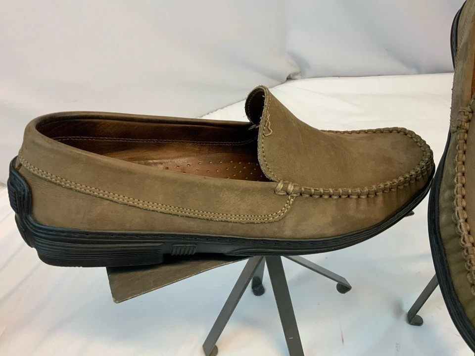 Zapatos mocasines de conducción Brooks Brothers talla 9,5 D tostados hechos en Italia YGI H1S-61 Foto 3 de 4