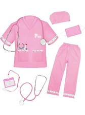 Veterinarian Doctor Costume for Kids - Halloween Costumes for Girls 6-8Y