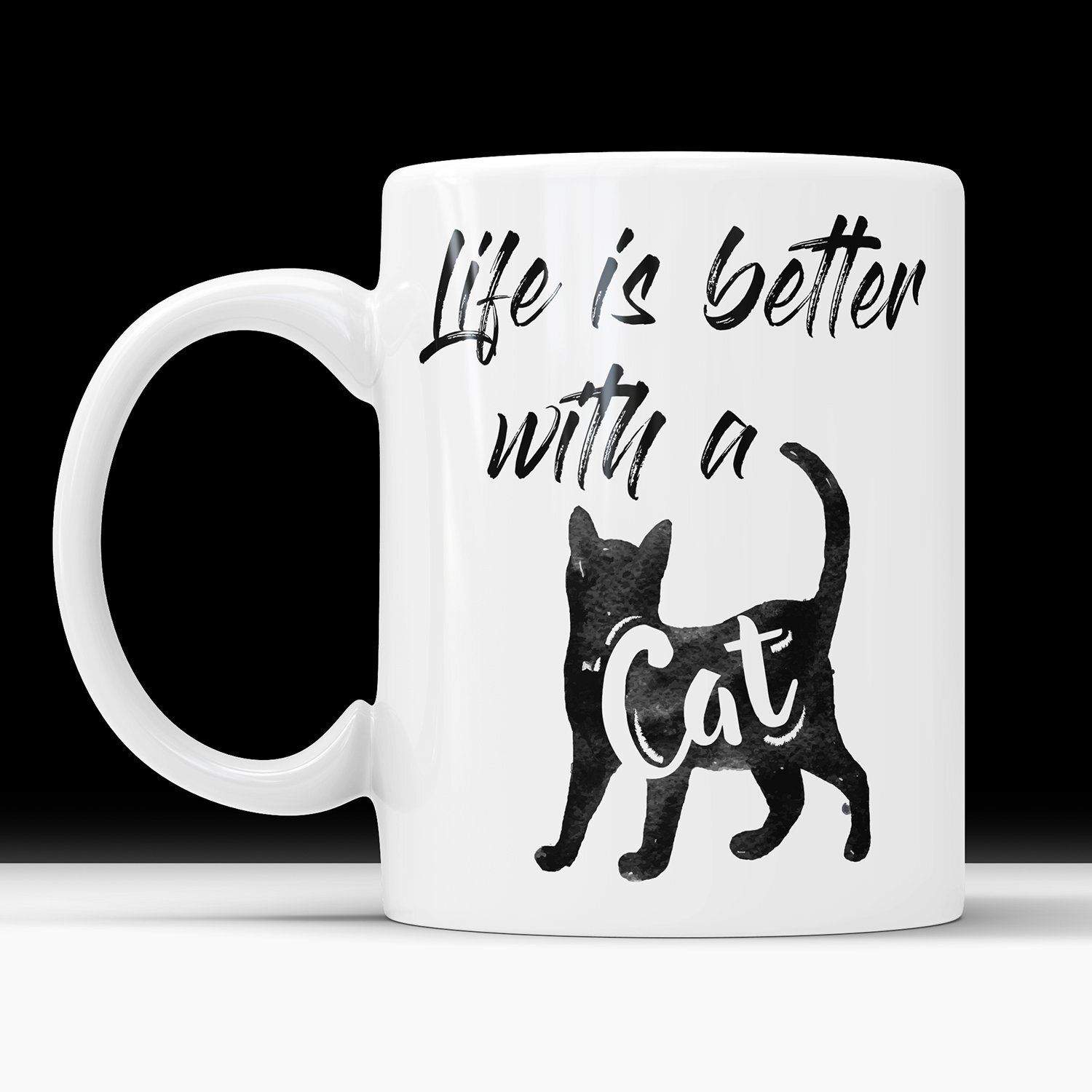 Life Is Better With A Cat Mug Custom Cat Mom Cat Lover Gift Gift For Cat Mom Cat
