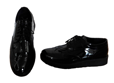 Derbies Eram - Taille 38, Cuir, Couleur Sable Et Bleu, Paillettes, Talon 4 Cm, Neuves