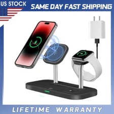 For Apple Watch iPhone Magsafe Wireless Charging Station Charger Dock 3in1 Stand