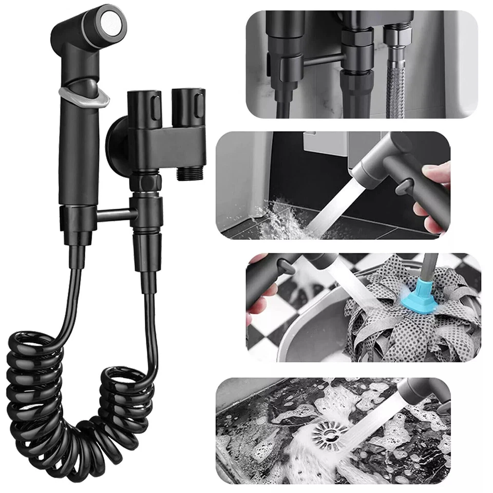 1-in-2-out Washing Machine Toilet Faucet Set Wall-mounted Shower Bidet Sprayer - image 3 of 4