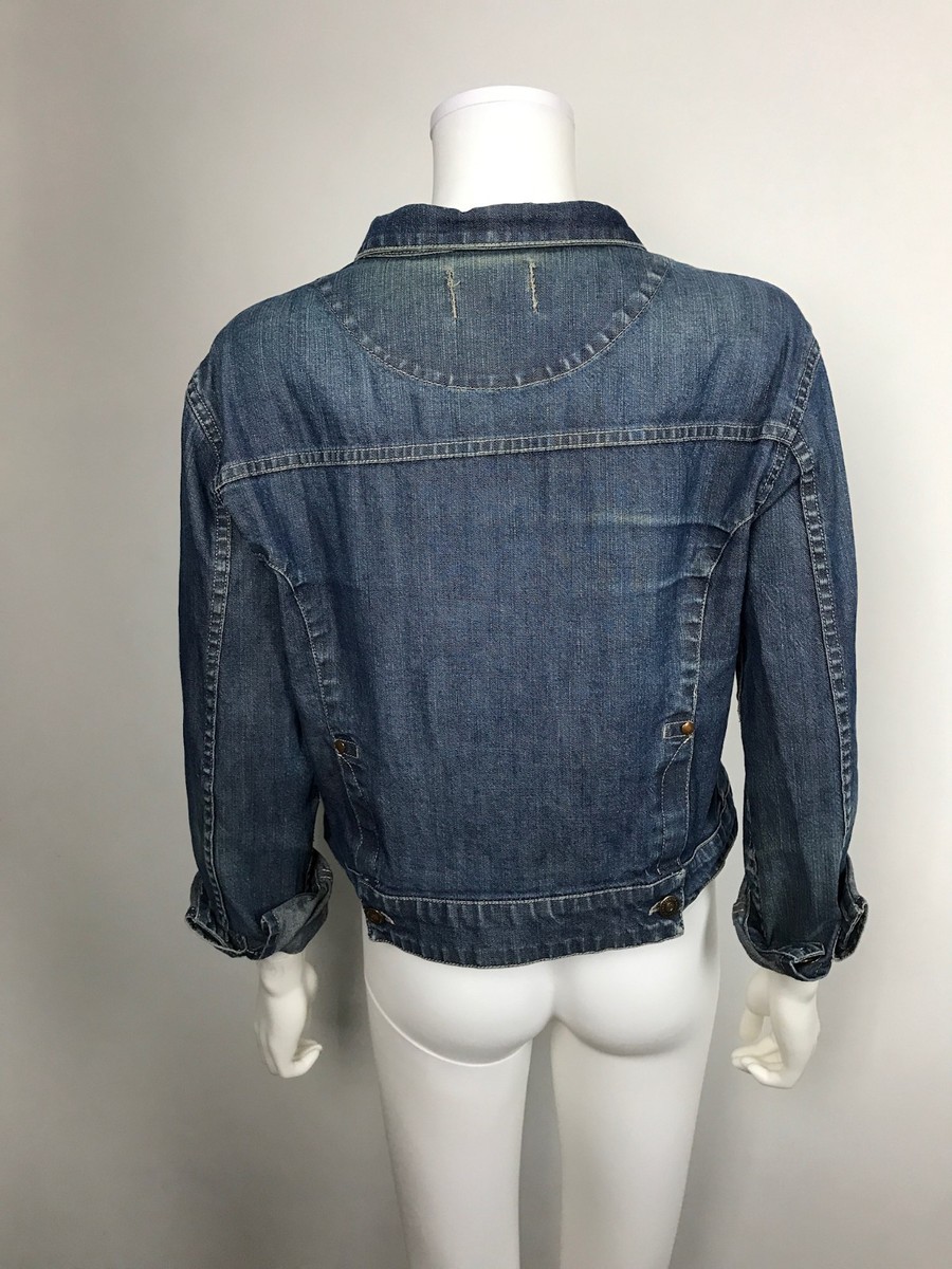 【SCENERITY】Carol Denim Jacket CAROL'S DENIMS Jean Jacket DENIM BLUE Size L Large Reworked