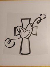 Cross And Hearts Decal