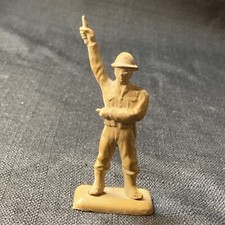 Vintage Beton Toy Soldier Unpainted Rigid Tan Plastic