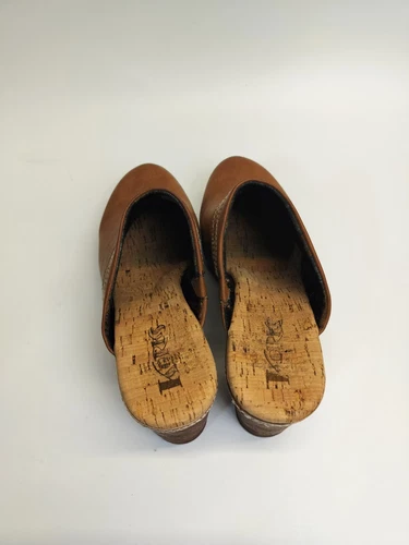 Kork Ease Tina 木屐女式 9 码骡子棕色皮革一脚蹬舒适高跟鞋 - 第 4 张/共 8 张