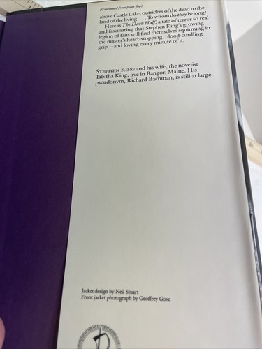 The Dark Half von Stephen King (1989, Hardcover, Staubabdeckung) TOP ZUSTAND - Bild 10 von 17