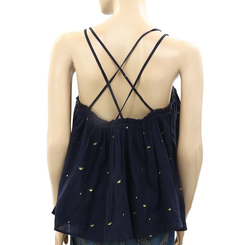 266014 Des Petits Hauts Etournelle Cami Blouse Top Shimmer Sleeveless S T-1 NEW - Picture 6 of 7