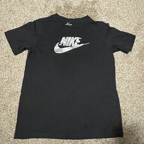 Nike Silver Swoosh Black Youth XL Tshirt