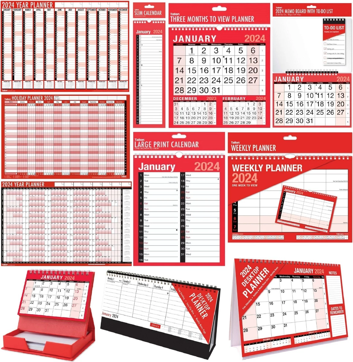 Jumbo Print Calendar with Pen