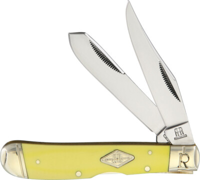 New Rough Ryder Trapper Carbon Yellow Folding Poket Knife KG203R / RR1735