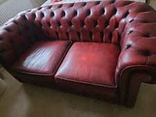Chesterfield Leather Sofa 2-Seater Tan