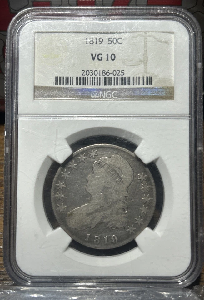 1819 Capped Bust Half Dollars NGC VG 10 - Image 2 of 3