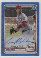 2020 Bowman Draft Chrome Picks Blue Wave Refractor Carson Ragsdale Auto 04tz