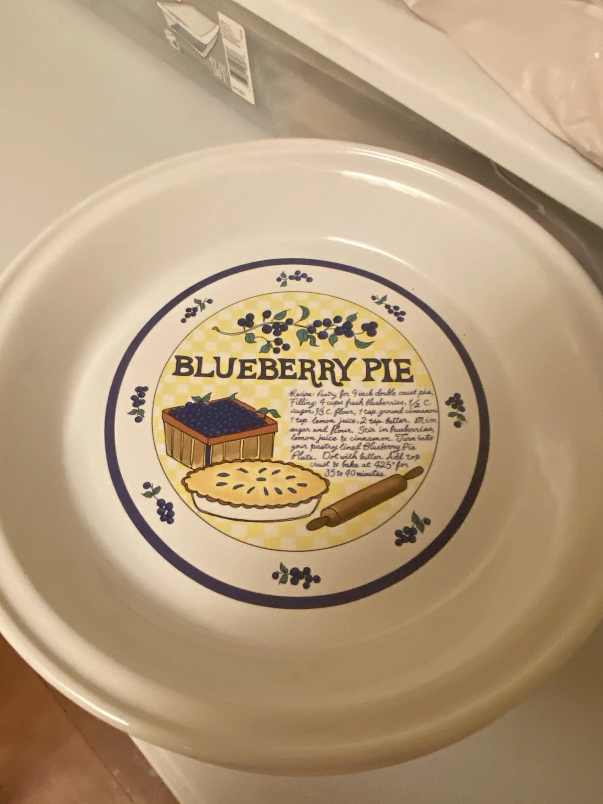 Over and Back Blueberry Pie Recipe Ceramic Pie Dish Plate Round Food & Drink
Opens in a new window o