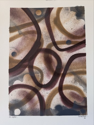 #ad #ad El Cafe Original one of A kind painting. Spray paint on 18”x24” Watercolor Paper $150.00