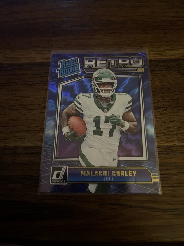 2024 Panini Donruss Rated Rookie Malachi Corley Retro Electric Blue Shock