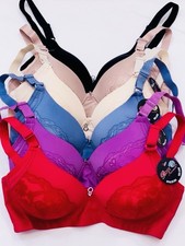 LOT 6 Full Coverage Comfort Side Support 3 Hooks Lightly Padded Wireless Bra 38C