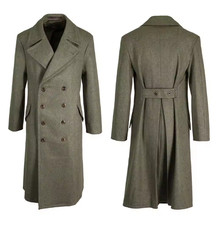 Great Mens Long Overcoat Jacket Wool Fashion Vintage Double Breasted Coat