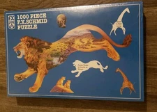 FX Schmid 1000 Piece Puzzle Lions Pride Of The Plains New Sealed Lion Shaped