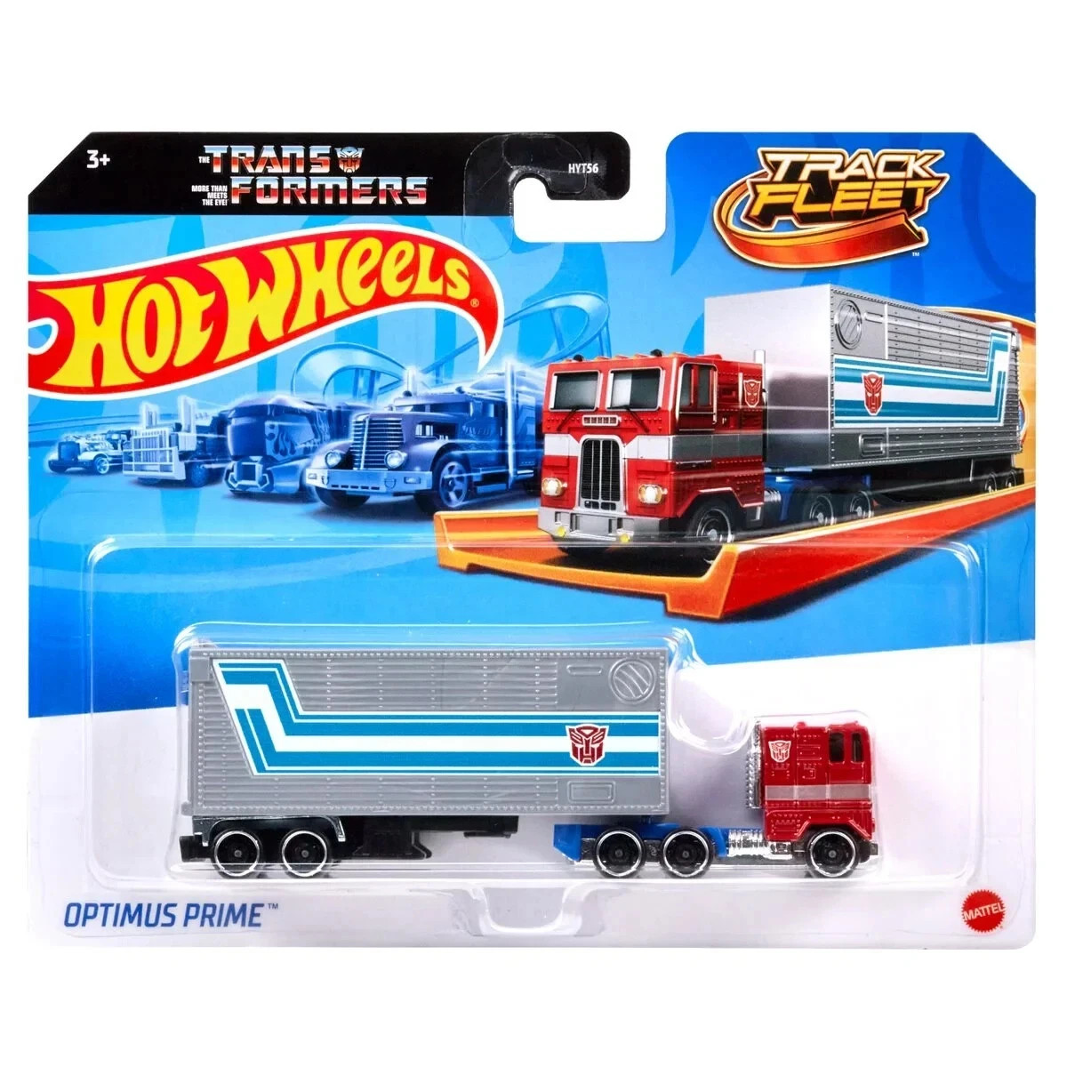 ホットウィール　トランスフォーマー　オプティマスプライム　ミニカー2体セット Hot Wheels Track Fleet Transformers Optimus Prime with Trailer 1
