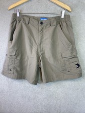 Reel Legends Mens Fishing Shorts 34 x 8" leg Khaki Cargo Swordfish Outdoors Hike