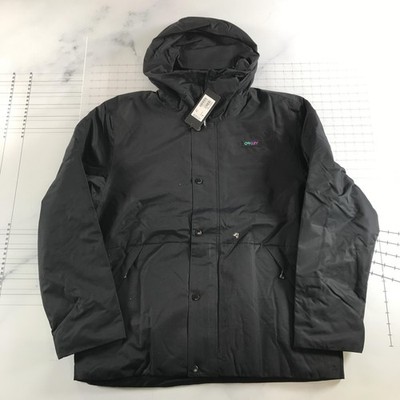 Oakley Jacket Mens Large Black Range RC Insulated Hooded Ski Parka FOA402345