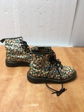 DOC DR. MARTENS BLACK FLORAL BOOTS MADE IN ENGLAND RARE VINTAGE US WOMEN'S 6
