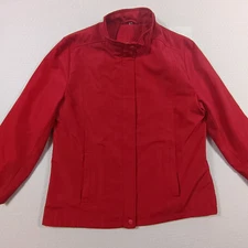 Klass Red Casual Smart Jacket Size 14 Lightweight Padded Lined Zip Up Pockets 