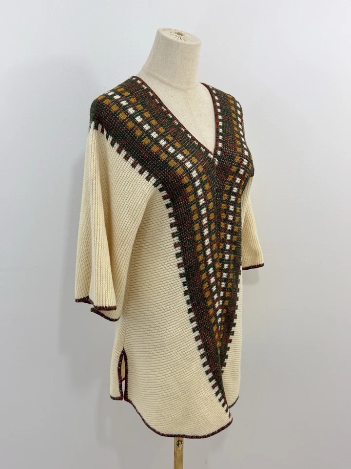 VTG 70s JC Penney Womens Sweater Tunic Flare Bell Sleeves Rare Hippy Boho - Image 3 of 4